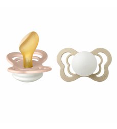 BIBS couture anatomické cumlíky z prírodného kaučuku 2ks - veľkosť 2 - blush nočný/vanilla nočný