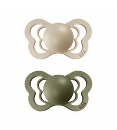 BIBS couture anatomické cumlíky z prírodného kaučuku 2ks - veľkosť 2 - vanilla/olive