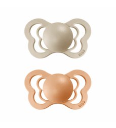 BIBS couture anatomické cumlíky z prírodného kaučuku 2ks - veľkosť 2 - vanilla/peach