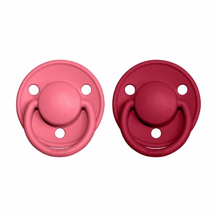 BIBS De Lux cumliky z prirodneho kaucuku_zo silikonu 2ks_Coral_Ruby.jpg