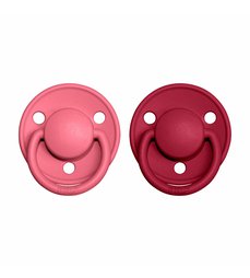 BIBS de lux cumlíky zo silikónu 2ks - one size - coral/ruby