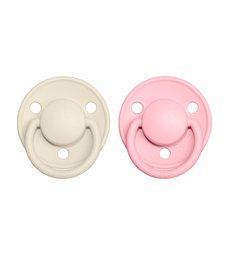 BIBS de lux cumlíky zo silikónu 2ks - one size - ivory/baby pink