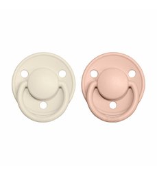 BIBS de lux cumlíky zo silikónu 2ks - one size - ivory/blush