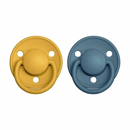 BIBS De Lux cumliky z prirodneho kaucuku_zo silikonu 2ks_Mustard_Petrol.jpg
