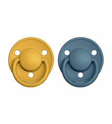 BIBS de lux cumlíky zo silikónu 2ks - one size - mustard/petrol