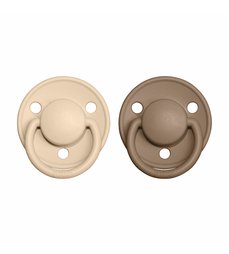 BIBS de lux cumlíky zo silikónu 2ks - one size - vanilla/dark oak