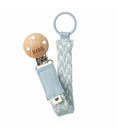 BIBS paci braid klip na cumlík baby blue/ivory