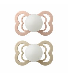 BIBS supreme symetrické cumlíky z prírodného kaučuku 2ks - veľkosť 2 - blush nočný/vanilla nočný