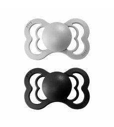 BIBS supreme symetrické cumlíky z prírodného kaučuku 2ks - veľkosť 2 - cloud/black