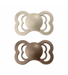 BIBS supreme symetrické cumlíky z prírodného kaučuku 2ks - veľkosť 2 - vanilla/dark oak