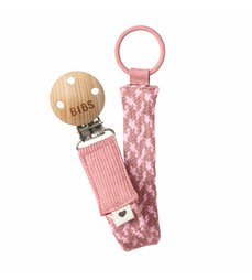 BIBS paci braid klip na cumlík dusty pink/baby pink