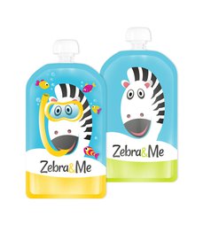 Zebra & me kapsičky na detskú stravu 2ks - potápač/zebra